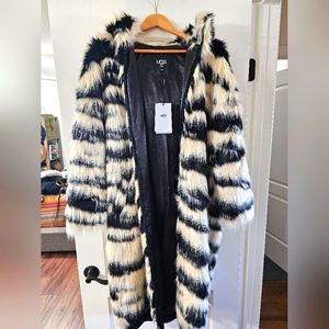 UGG Black and Cream Striped Teddy Jacket